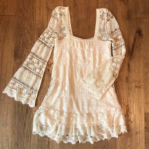 UO ivory lace tatting dress